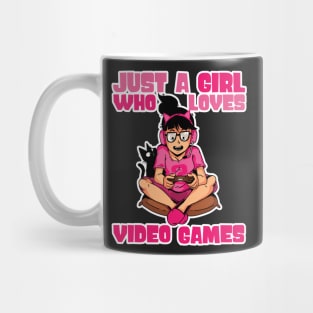 Just A Girl Who Loves Video Games - Cute Gamer Girl Gift print Mug